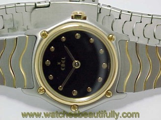 EBEL SPORTS WAVE LADIES 18K GOLD BEZEL AND STAINLESS STEEL MODEL