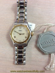 BRAND NEW EBEL 1911 LADY TWO TONE 18K GOLD 1090211 MOTHER OR PEARL DIAMOND