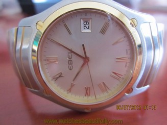 Men's Ebel Classic Watch, 18Kt Yellow Gold & Stainless Steel, Silver Dial