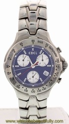Men's Stainless Steel Ebel Sportwave Blue Chronograph E9251641