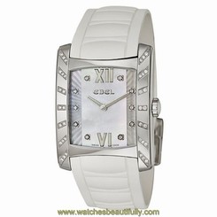 Ebel 9256M48-29840WC35601 Womens White Dial Quartz Watch with Rubber Strap