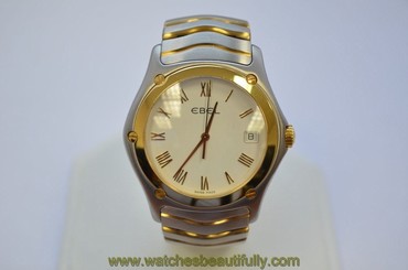 EBEL STAINLESS STEEL 18K YELLOW GOLD BEZEL QUARTZ TWO 2 TONE E1187F41