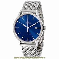 Ebel Classic Automatic Blue Dial Stainless Steel Mens Watch 1216149