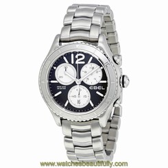 Ebel X-1 Black Dial Chronograph Stainless Steel Mens Watch 1216120