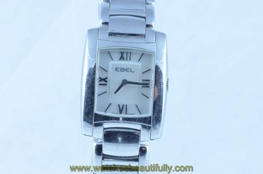 EBEL BRAS��LIA WOMEN'S WATCH STEEL/STEEL PEARL TOP CONDITION RAR 25MM