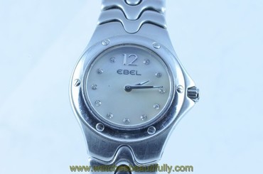 Fake AAA EBEL SPORTWAVE WOMEN'S WATCH 28MM STEEL/STEEL CLASSIC WATCH DIAMONDS Watch