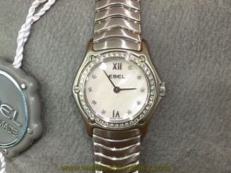 EBEL Quartz Diamond Dial and Diamond Bezel Ladies Watch.