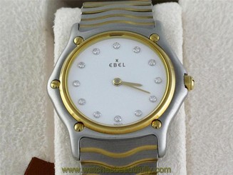 NEW VINTAGE EBEL MEN'S SPORT CLASSIC WATCH W/ DIAMOND HOUR MARKINGS, W/ BOX