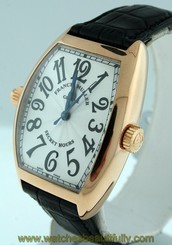 Franck Muller Cintree Curvex Secret Hours 18k Rose Gold RARE gent's watch.