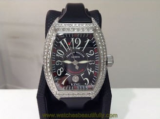 FRANCK MULLER Ref. 8005 SC KING CONQUISTADOR S/Steel w/ 11cts Diamonds! SUPERB!!