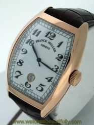 NEW Franck Muller Cintree Curvex 18k Rose Gold RARE Jumbo Size gent's watch.