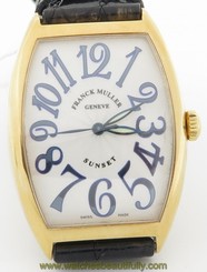 Franck Muller Sunset 18K Yellow Gold Watch Ref. 6850 with Complete set of BP