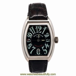 FRANCK MULLER CONQUISTADOR 8001SC BLACK DIAL GOLD BEZEL AUTOMATIC MENS WATCH