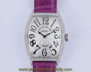 Franck Muller SS Diamond 2852 QZD 1R Leather Quartz women watch