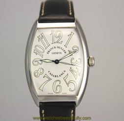 Mens 34mm FRANCK MULLER 6850 Casablanca SWISS Automatic Steel Leather Watch