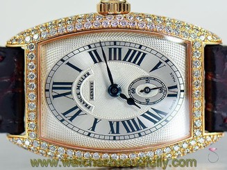 Franck Muller Cintree Curvex 18K Rose Gold & Factory Diamonds Ladies Watch