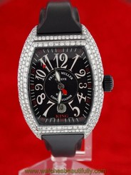 Franck Muller 15 CT Diamond Black Conquistador King Watch 8005 K SC NR
