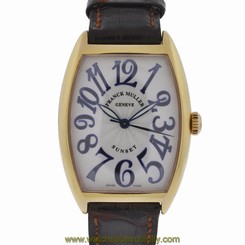 Franck Muller 2852 SC 18k Rose Gold Sunset Automatic Leather Watch