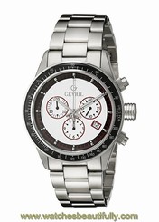Gevril Men's A2113 Tribeca Chronograph Luminous White Dial Steel Date Watch