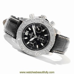 Gevril Men's 3103L Sea Cloud Swiss Automatic Chronograph Genuine Leather Watch
