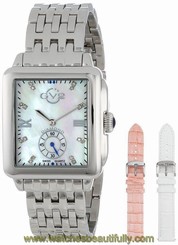 Fake AAA GV2 by Gevril Women's 9200 Bari Rectangle MOP Dial Stainless Steel Wristwatch Watch
