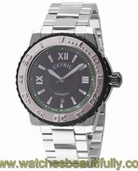 Gevril Men's 3111B Seacloud Automatic Luminous Stainless Steel Date Wristwatch