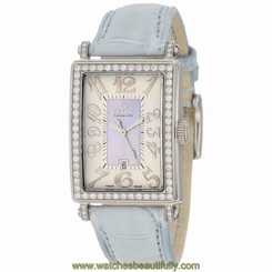 Gevril Women's 7247NL Avenue Of Americas Mini Quartz Blue DIAMONDS Watch