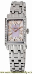 Gevril Women's 8248REB Super Mini Diamond Pink MOP Dial Steel Date Watch