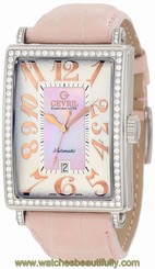 Gevril Women's 6208RL Glamour Automatic Diamonds Pink MOP Dial Date Watch