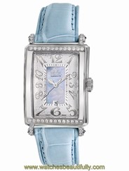Gevril Women's 7247NT Avenue of Americas Mini Diamonds Blue MOP Dial Date Watch