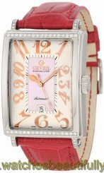 Gevril Women's 6208RT Glamour Automatic ETA 2892 Leather DIAMOND Date Watch