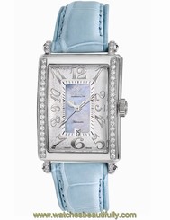 Gevril Women's 6207NE Glamour Automatic Diamond Blue MOP Dial Date Wristwatch