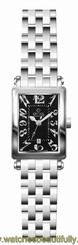 Gevril Women's 8042NB Super Mini Rectangle Black Dial Stainless Steel Watch