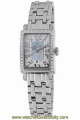 Gevril Women's 8247NEB Super Mini Diamond Blue MOP Dial Steel Date Wristwatch