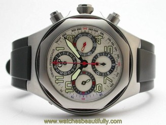 GIRARD PERREGAUX LAUREATO 80180C 44MM STAINLESS STEEL BLACK RUBBER MENS WATCH