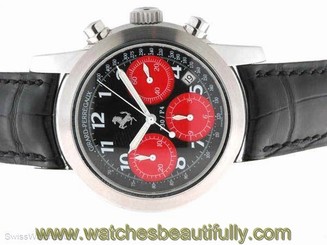 GIRARD PERREAGUX FERRARI STAINLESS STEEL MENS WATCH LIMITED EDITION RED SUBDIAL