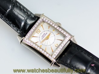 Girard Perregaux Vintage 1945 18K White Gold Ladies Watch Original Diamond Bezel