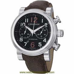 GRAHAM MEN'S 47MM BROWN CALFSKIN BAND STEEL CASE AUTOMATIC WATCH 2BLFS.B36A