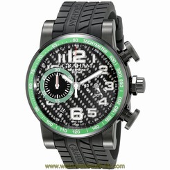 GRAHAM MEN'S 44MM BLACK RUBBER BAND STEEL CASE AUTOMATIC WATCH 2SAAB.B02A