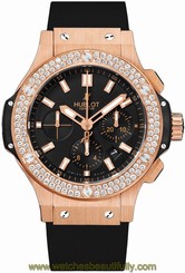 New in Box Hublot Big Bang 18k Rose Gold 44mm Diamond Watch 301.PX.1180.RX.1104