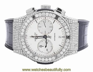 Brand New Excellent Mens 45 MM Hublot Classic Fusion Bang Diamond Watch 10.5 Ct