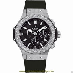 HUBLOT Big Bang Steel 44mm 301.sx.1170.rx.1104 Diamond Black Dial Ret: $18,800