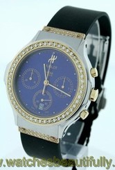 NEW Hublot Classic Elegant Chronograph $16,200.00 Gold and Steel Diamond watch.