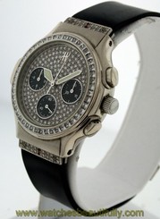 Hublot Chronograph ALL DIAMOND $71,500.00 LIMITED 18k White Gold 36mm watch.