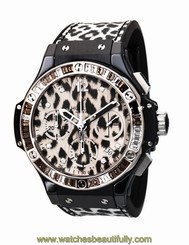 Hublot Big Bang Snow Leopard Auto Diamond Dial Ladies Watch 342.CW.7717.NR.1977