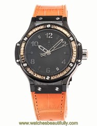 Hublot Big Bang Tutti Frutti Orange Strap Quartz Lady Watch 361.CO.1110.LR.1906
