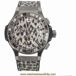 HUBLOT WOMEN'S BIG BANG - LIMITED EDITION DIAMOND AUTOMATIC WATCH HUBLOT TIGER