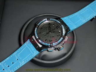 Hublot Big Bang Black Tutti Frutti "Blue" Topaz 41mm Chrono 341.CL.1110.LR.1907