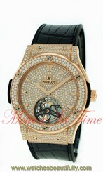 Hublot Classic Fusion Tourbillon 45mm Rose Gold Full Diamond 505.OX.9010.LR.1704