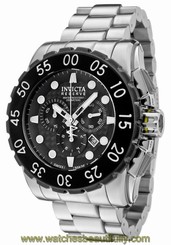 New Invicta 1957 Leviathan Reserve Swiss Made Chronograph Black Dial Steel Watch 843836019576